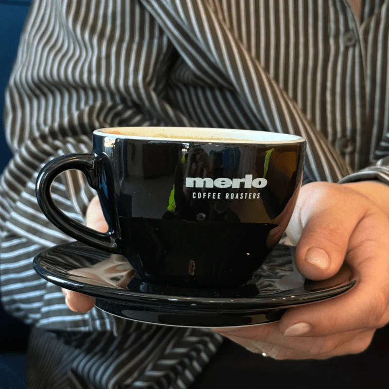 Ceramic Cap Cup & Saucer Set (Black/Blue) - Image 4
