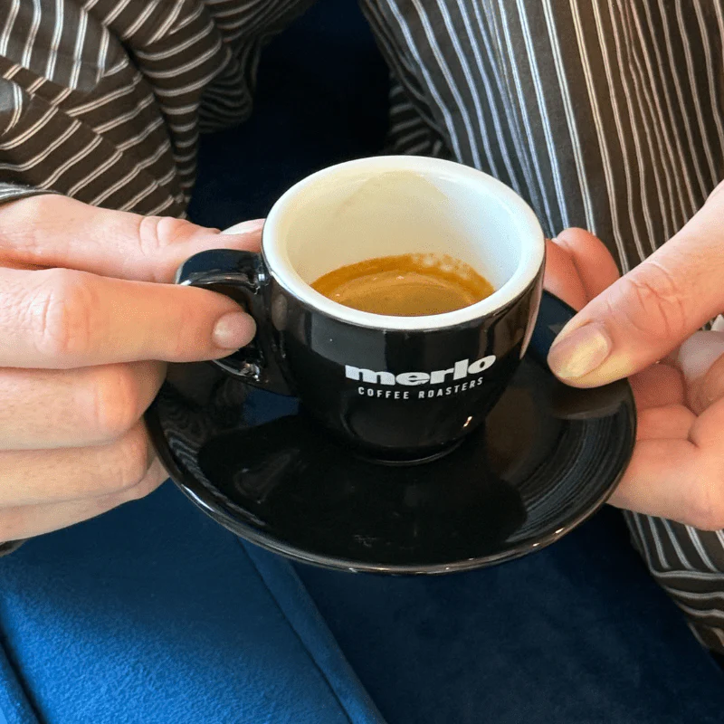 Ceramic Espresso Cup & Saucer Set (Black/Blue) - Image 3